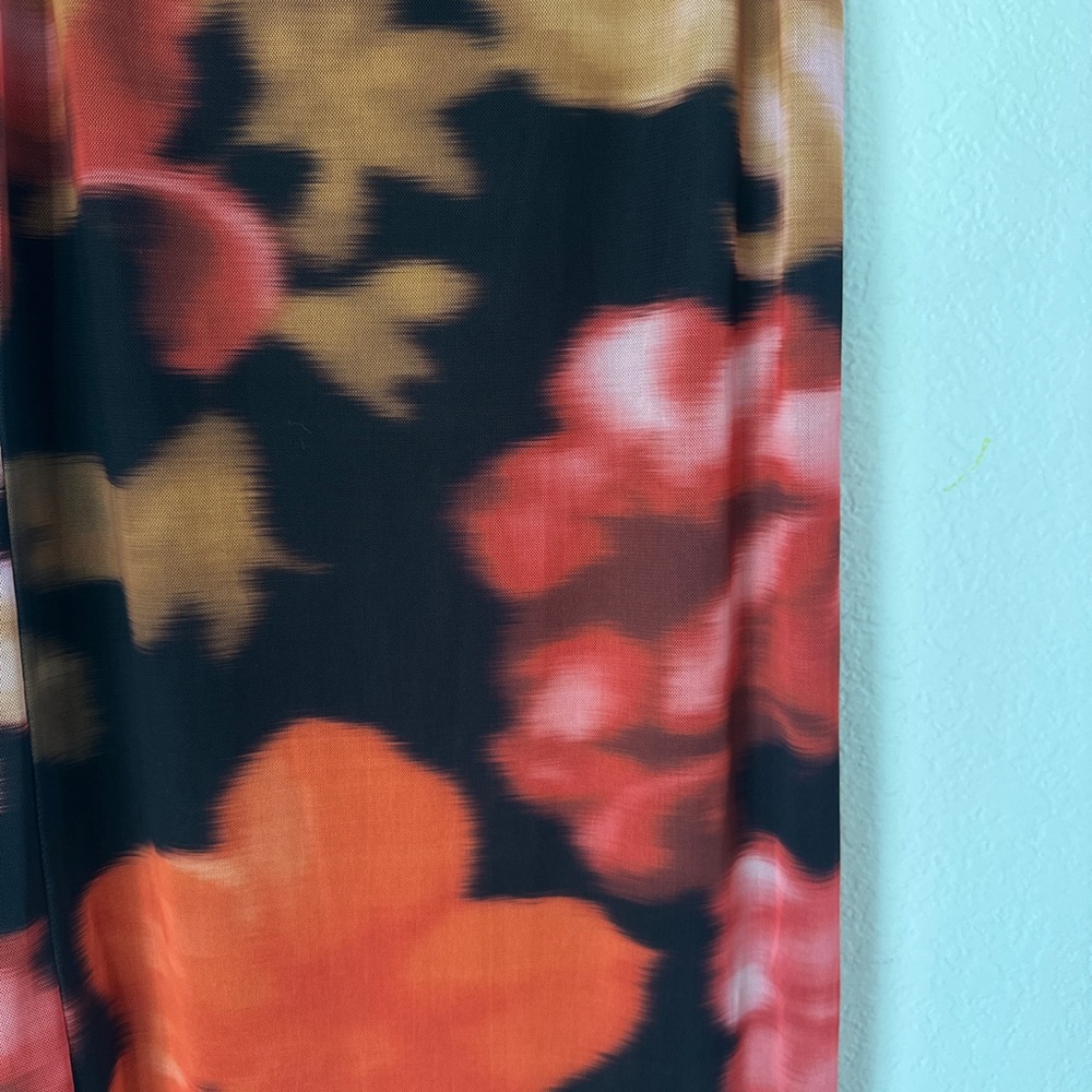 PrettyLittleThing Red Floral Mesh Low Rise Maxi Skirt US 8 - Picture 4 of 8